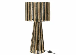 Tafellamp E27 H69cm - papier - zwart & naturel- Tafellampen