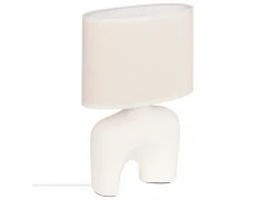 Tafellamp Gaby H31,5cm E14 - stoneware - wit- Tafellampen