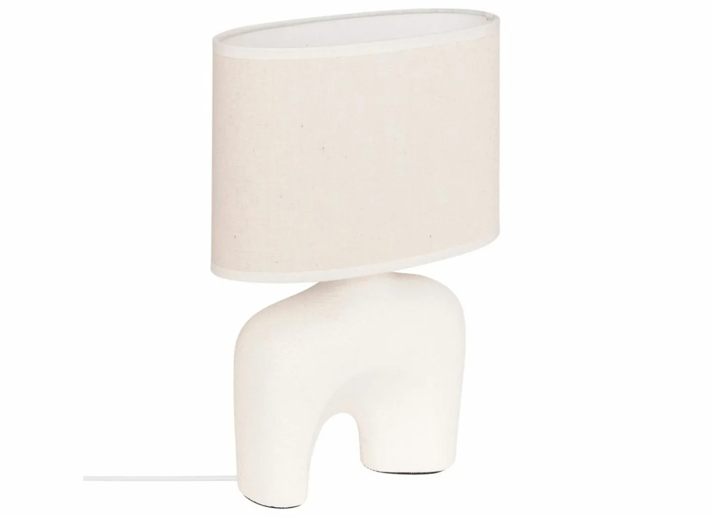 Tafellamp Gaby H31,5cm E14 - stoneware - wit- Tafellampen