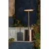 Tafellamp H20cm - aluminium - brons met herlaadbare batterij- Tafellampen
