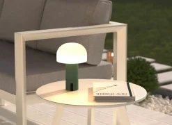 Tafellampen|Tafellamp Jany Outdoor Ø15xH22cm - kunststof - groen met USB