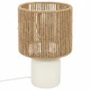 Tafellamp Koby Ø16xH24cm E14 - stoneware & jute - wit & naturel- Tafellampen