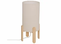 Tafellamp Rafa Ø18xH37cm - hevea & PVC - beige & naturel- Tafellampen
