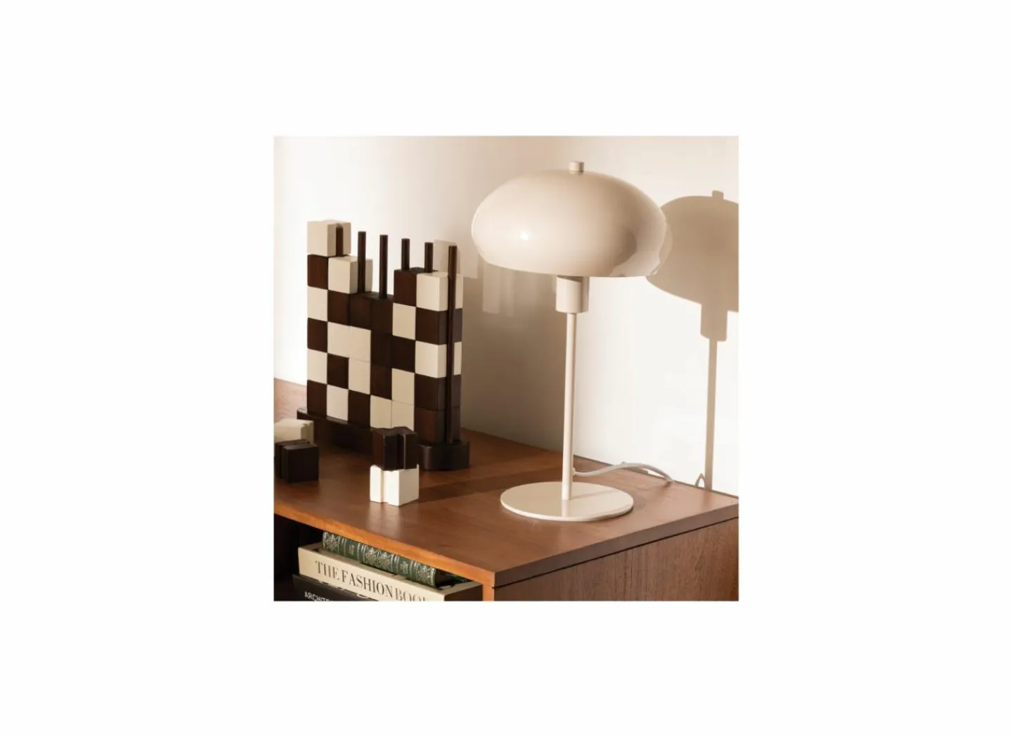 Tafellamp Savio E14 H38cm - glas/staal - beige- Tafellampen