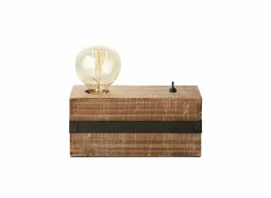 Brilliant Tafellampen|Tafellamp Woodhill E27 H12cm hout massief bruin