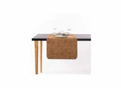 Tafelloper Truman 45x145cm - lederlook - walnoot- Tafellopers