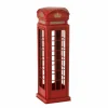J line Decoratieve Accessoires|Telefooncel Antiek 38,5x11,5x11,5cm - metaal - rood