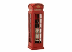 J line Decoratieve Accessoires|Telefooncel Antiek 38,5x11,5x11,5cm - metaal - rood