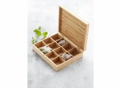 Thee-Accessoires|Theedoos 28x23x6,8cm - bamboe - naturel