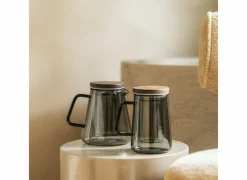 Salt & Pepper Theeglas Luma 63cl - glas - grijs & naturel- Theepotten|Koffietassen