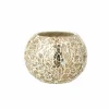 J line Theelichthouder Bal Gekraakt Ø10x8,5cm - glas - goudkleurig- Kaars & Houder