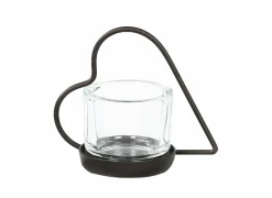 Theelichthouder Elisa H10cm - metaal - zwart- Kaars & Houder