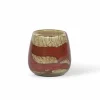 Kaars & Houder|Theelichthouder H11cm - glas - honing & rood