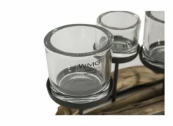 Herfstdecoratie|Kaars & Houder|Theelichthouder Hurricane Op Schors 60cm