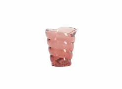 Theelichthouder Malea H12,5cm - glas - roze- Kaars & Houder
