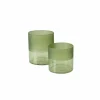 Kaars & Houder|Theelichthouder Meredith set van 2 - glas - groen