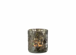 J line Kaars & Houder|Theelichthouder Mozaïek  H9,5cm