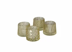 Kaars & Houder|Theelichthouder Sabena H7cm goud