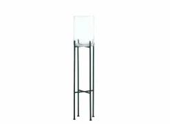 Kaars & Houder|Theelichthouder Vincent H100cm - metaal & glas - zwart