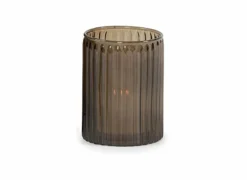 Theelichthouder Ø8x10cm - glas - smoke- Kaars & Houder