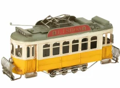 J line Decoratieve Accessoires|Tram Antiek 32x10x16cm - metaal - meerkleurig