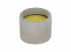 Tuinkaars Citronella Ø8xH6,3cm - stoneware - grijs & geel- Kaars & Houder
