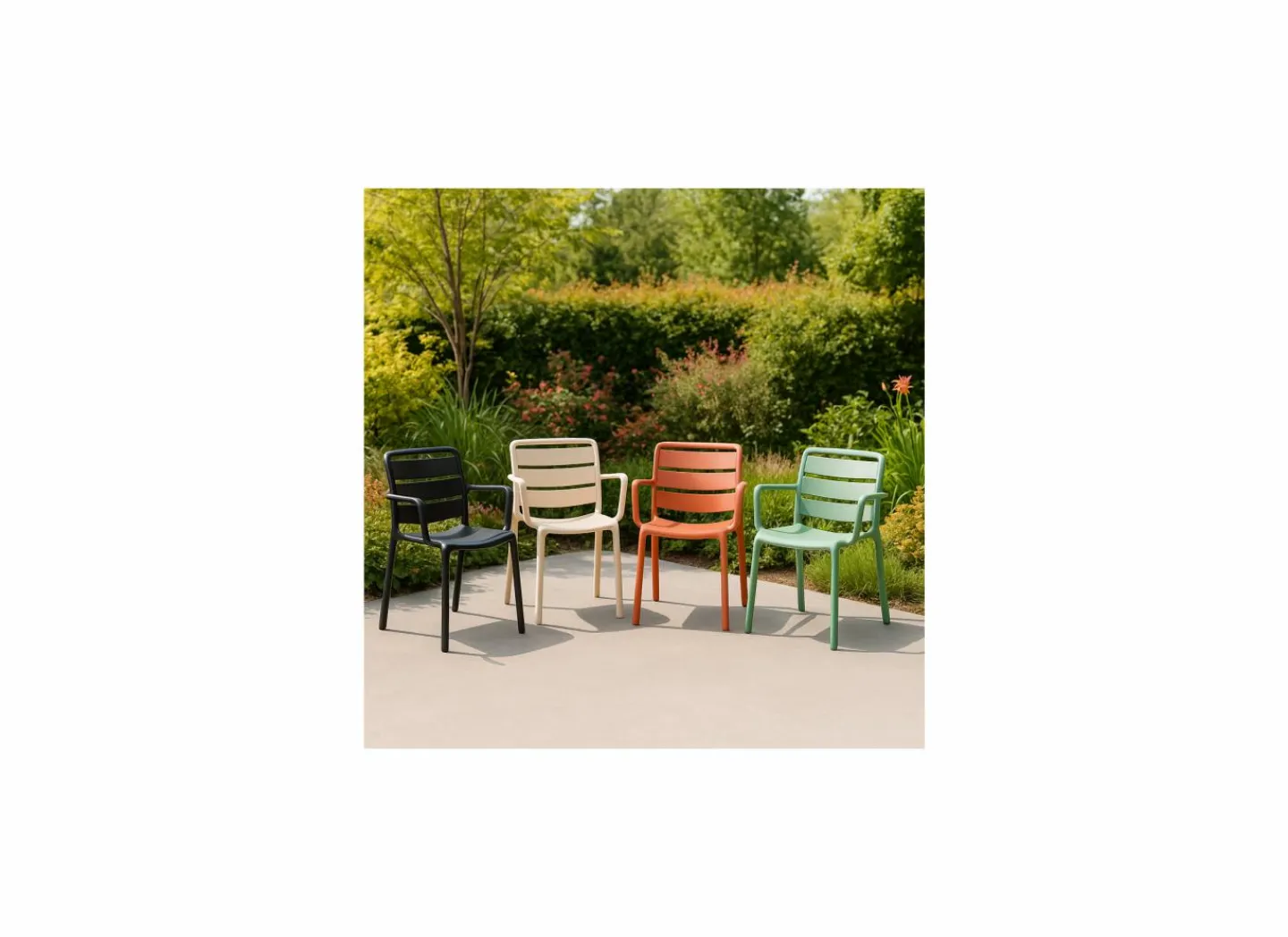 Tuinstoel Matta 60x55x81cm - polypropyleen - groen- Tuinstoelen