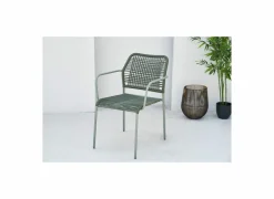 Tuinstoelen|Tuinstoel Phi staal rotan groen