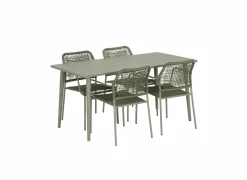 Tuinstoelen|Tuinstoel Phi staal rotan groen