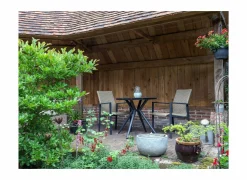 Tuintafel Shore Ø90cm - aluminium - antraciet- Tuintafels