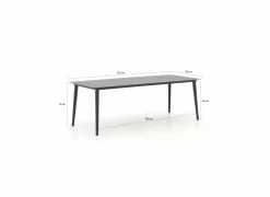 Tuintafels|Tuintafel Shore 220x90cm - aluminium - antraciet