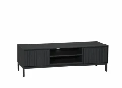 Tv-meubel Aquilano 145cm - acacia massief & decor - zwart- Tv-Meubels|Tv-Meubels