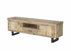 Tv-meubel Boqueria 180cm - mango massief & metaal - naturel- Tv-Meubels|Tv-Meubels