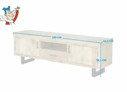 Tv-meubel Boqueria 180cm - mango massief & metaal - naturel- Tv-Meubels|Tv-Meubels