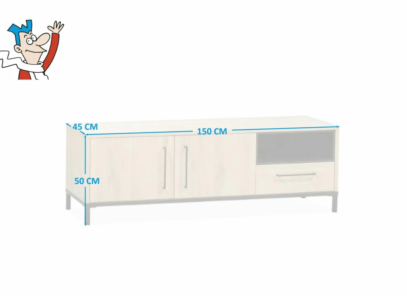 Tv-Meubels|Tv-Meubels|Tv-meubel Bridge 150cm - lamulux - fresh oak & old piano