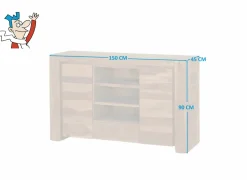 Tv-Meubels|Tv-Meubels|Tv-meubel Carbone 150cm - sheesham massief & decor - naturel