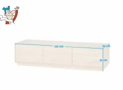 Tv-Meubels|Tv-Meubels|Tv-meubel Caviar 165cm - eik massief & decor - naturel