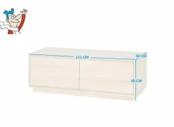 Tv-Meubels|Tv-Meubels|Tv-meubel Caviar 111cm- eik massief & decor - naturel