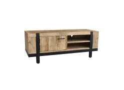 Tv-meubel Chaparral 125cm - mango massief - naturel & zwart- Tv-Meubels|Tv-Meubels