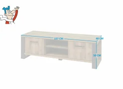 Tv-meubel 157cm - decor - bruin & zwart- Tv-Meubels|Tv-Meubels