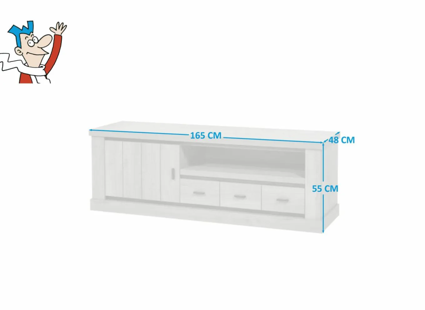 Tv-Meubels|Tv-Meubels|Tv-meubel 165cm - decor - dark forest