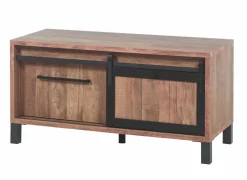 Tv-meubel 122cm - decor - old teak & matt black- Tv-Meubels|Tv-Meubels