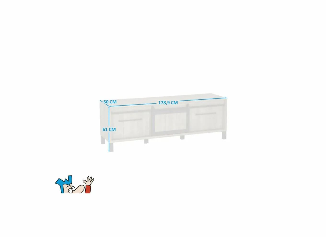 Tv-Meubels|Tv-Meubels|Tv-meubel 179cm - decor - old teak & matt black