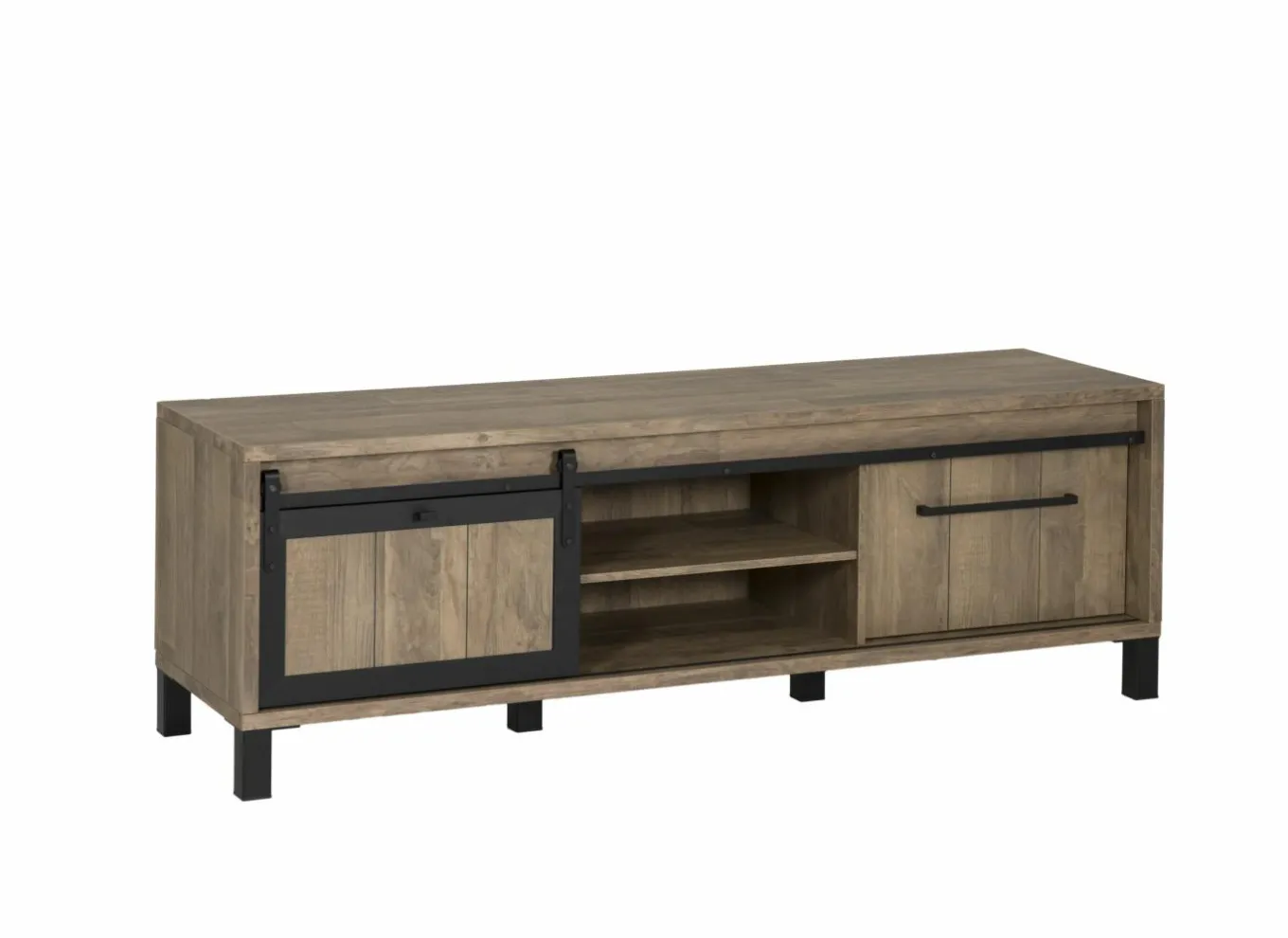 Tv-Meubels|Tv-Meubels|Tv-meubel 179cm - decor - old teak & matt black