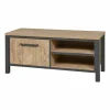 Tv-meubel 126cm - decor - oranje teakhout & mat zwart- Tv-Meubels|Tv-Meubels