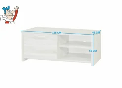 Tv-Meubels|Tv-Meubels|Tv-meubel Enzo 126cm - decor - eik sonomagrijs