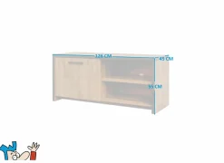 Tv-Meubels|Tv-Meubels|Tv-meubel Esther 126cm - decor - industriële eik