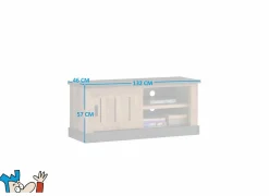 Tv-meubel Etienne 132cm - decor - industriële eik & zwart- Tv-Meubels|Tv-Meubels