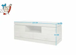 Tv-meubel Etna 125cm - decor - millenium eik & lichtgrijs- Tv-Meubels|Tv-Meubels