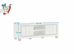 Tv-meubel Eureka 145cm - decor - natural oak & black- Tv-Meubels|Tv-Meubels